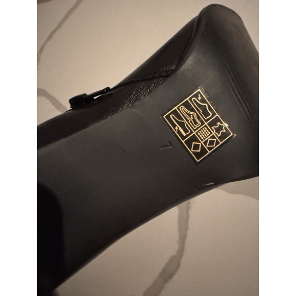 Nasty Gal Faux Black Patent Leather Chunky Heel Boot Booties Size‎ 7/40 Black - Picture 6 of 6